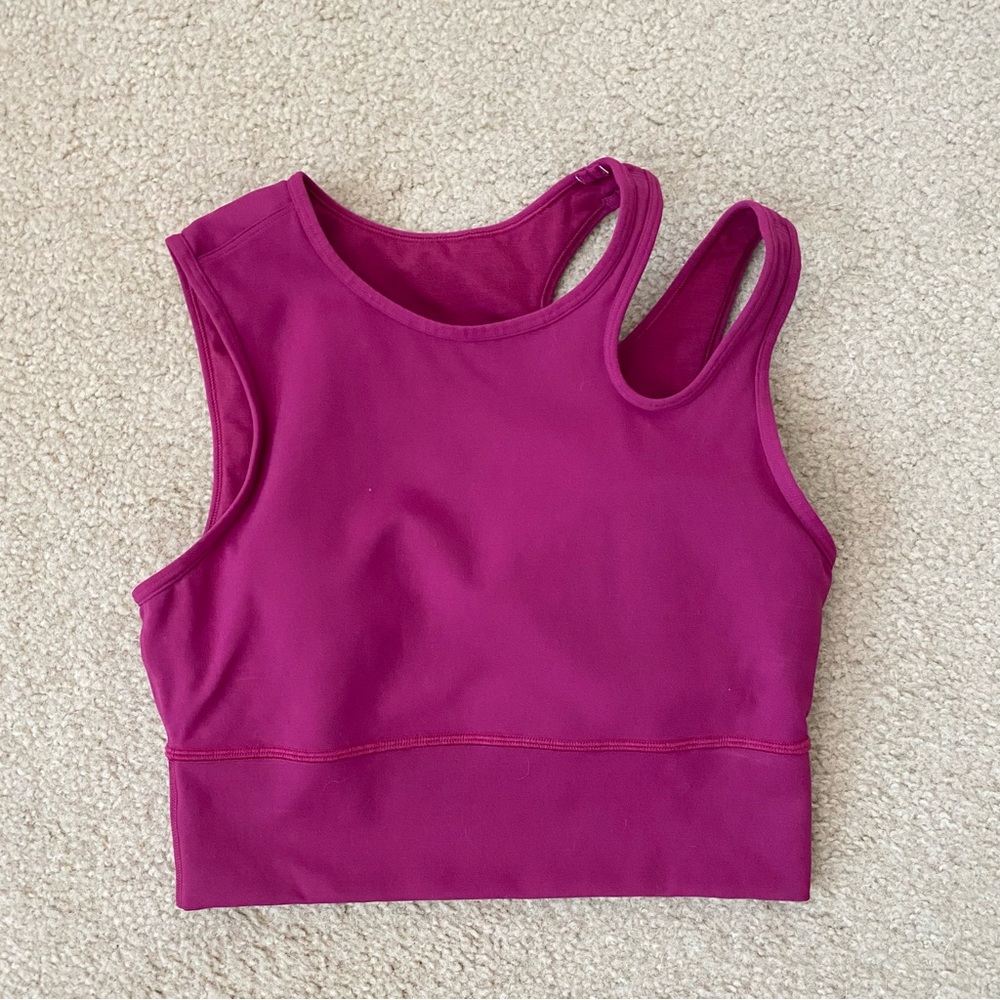 Lululemon Mastered Motion Crop Tank In Magenta